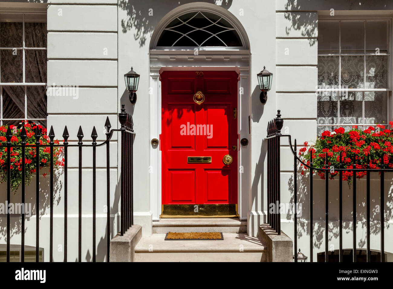 Beautiful House Exterior, Near Trafalgar Square, London, England Stock