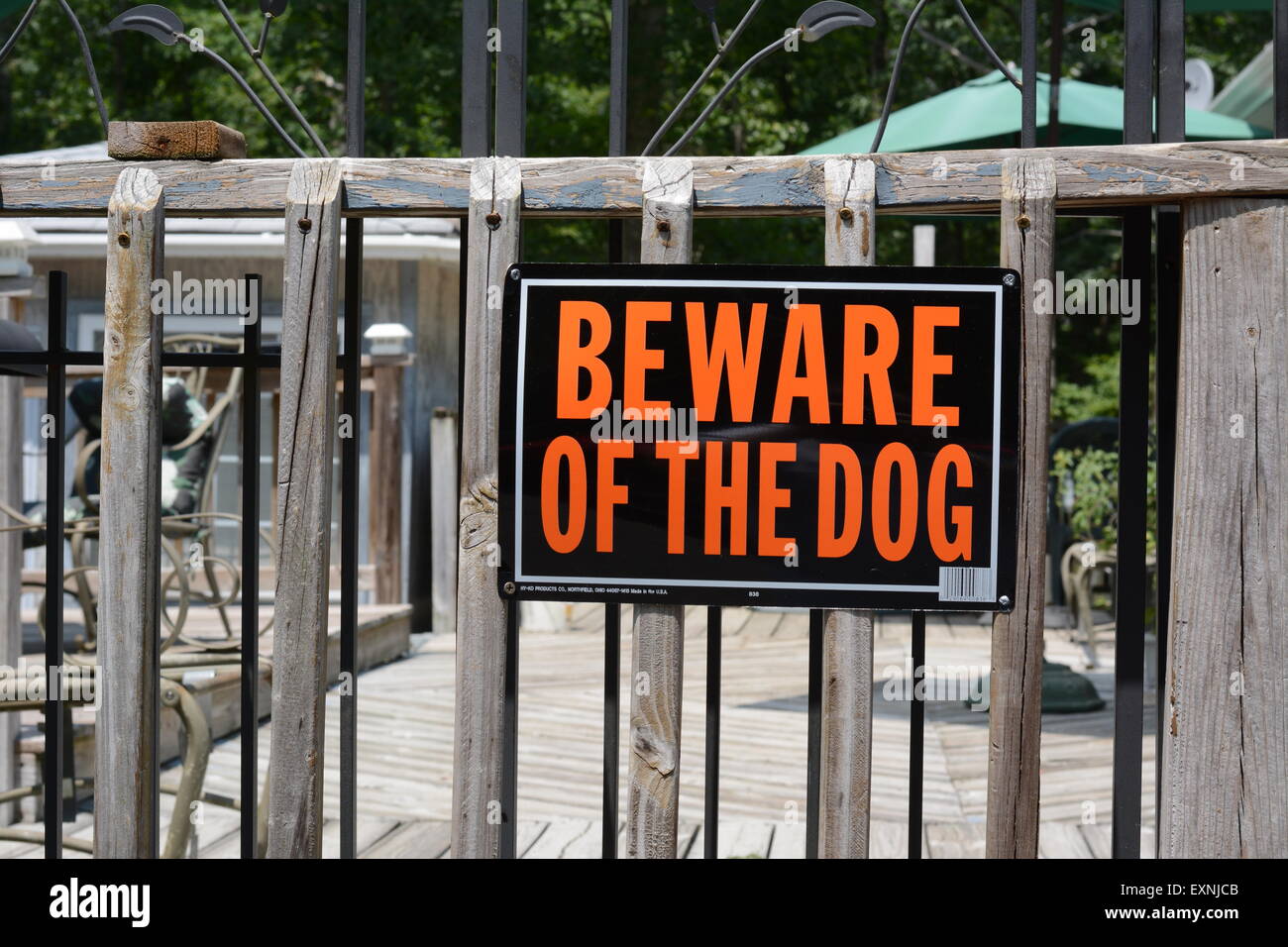 A Beware Of Dog Sign Stock Photo