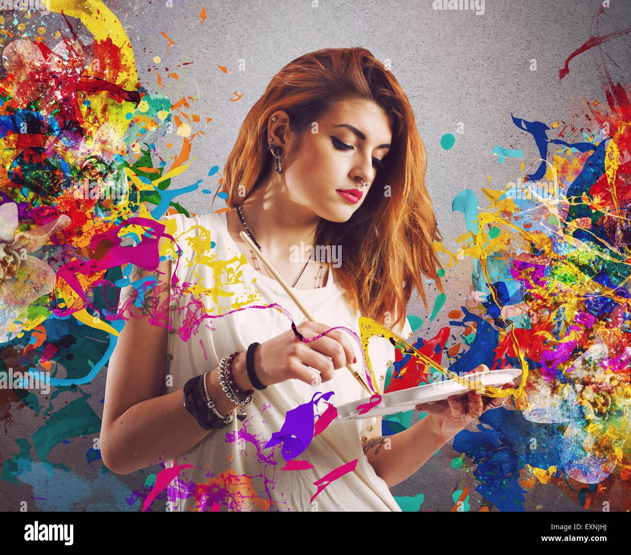 Girl creative painter Stock Photo Alamy Girl creative painter Stock Photo Alamy