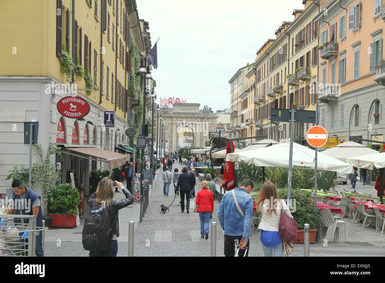 Corso Como pedestrian area in Milan, Italy Stock Photo