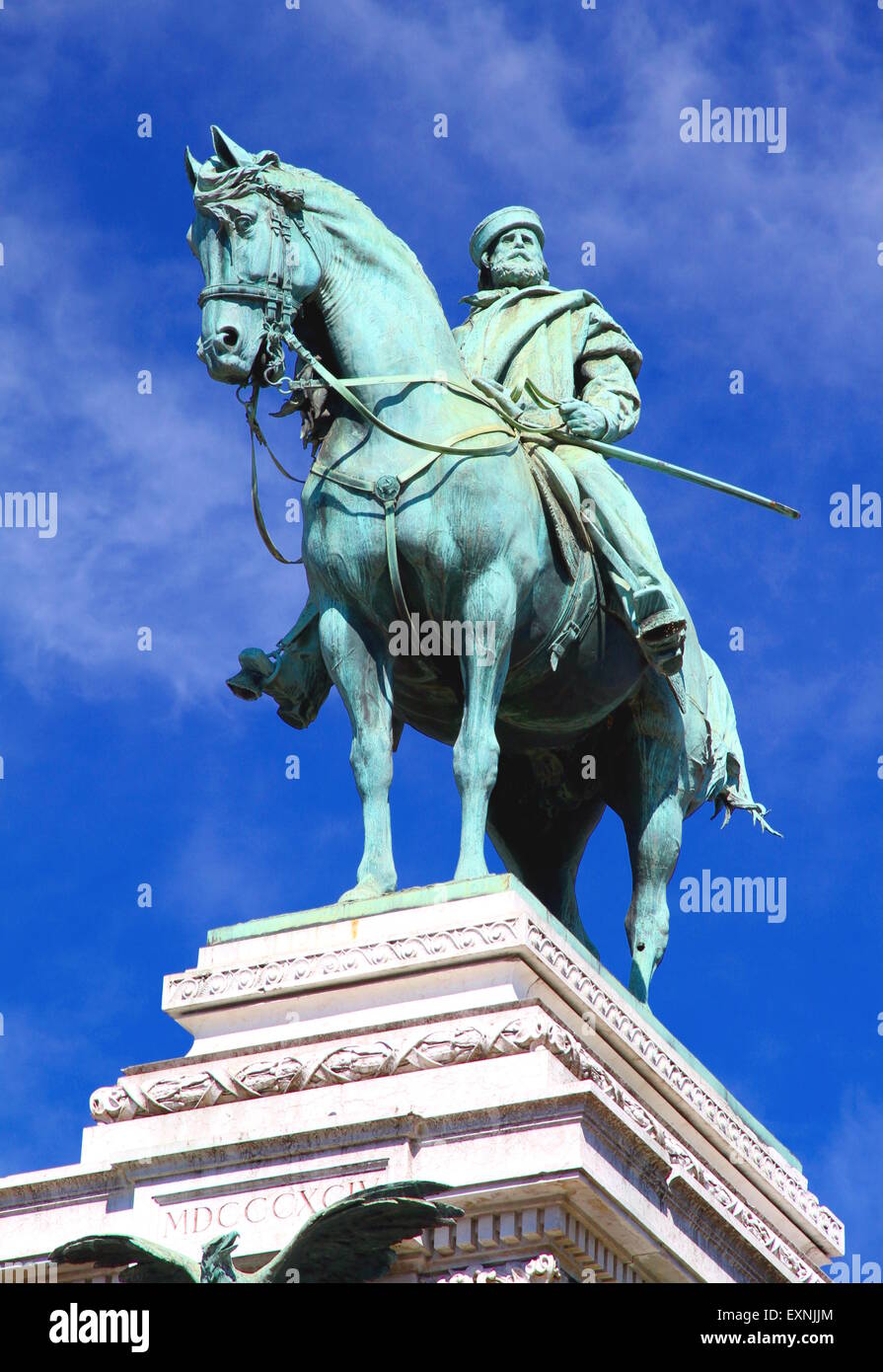 Garibaldi statue in Milan, Italy Stock Photo