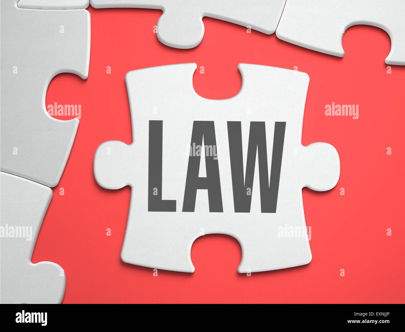 Law - Puzzle on the Place of Missing Pieces. Stock Photo