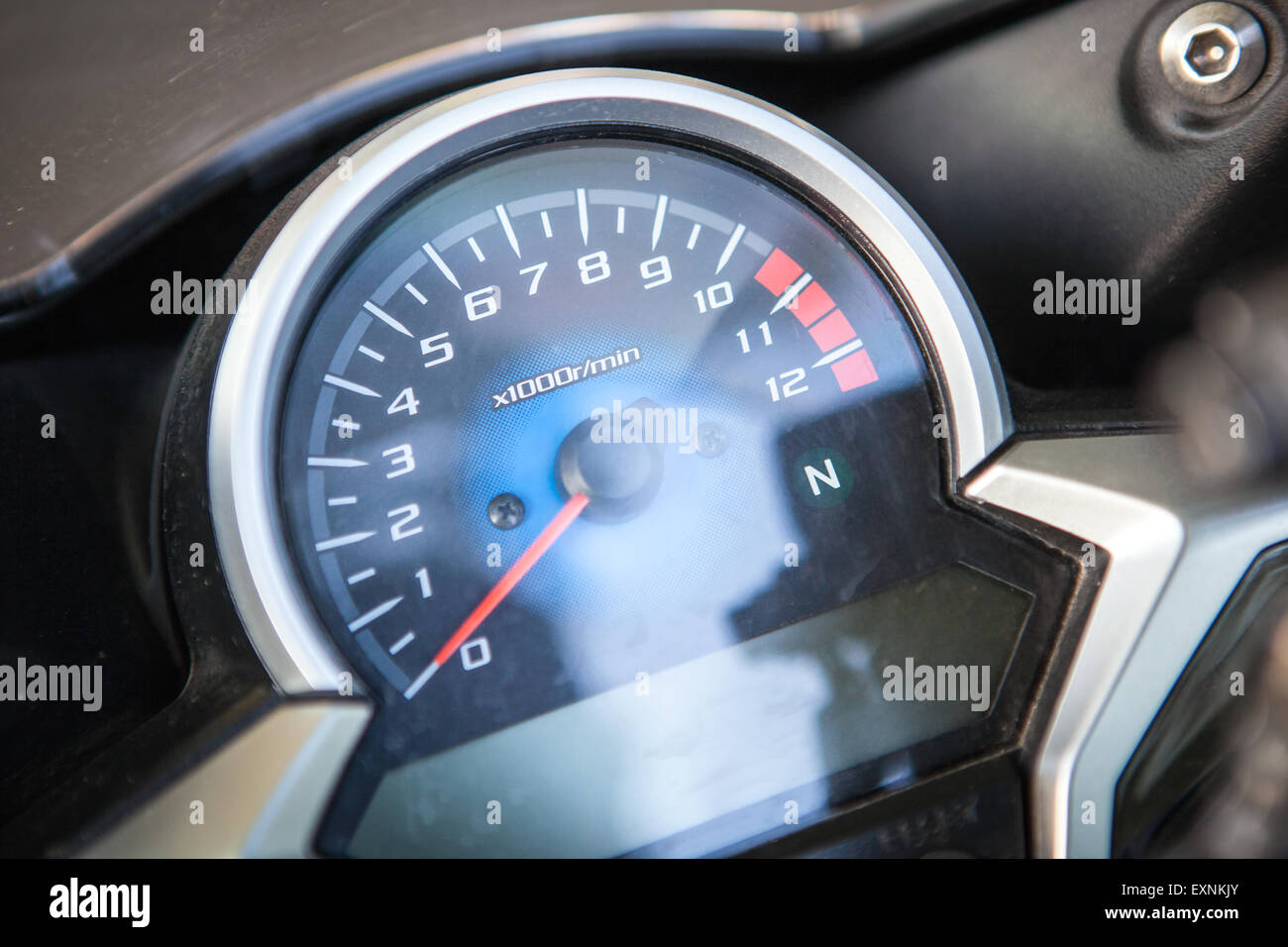 This is motorcycle dashboard close up Stock Photo Alamy