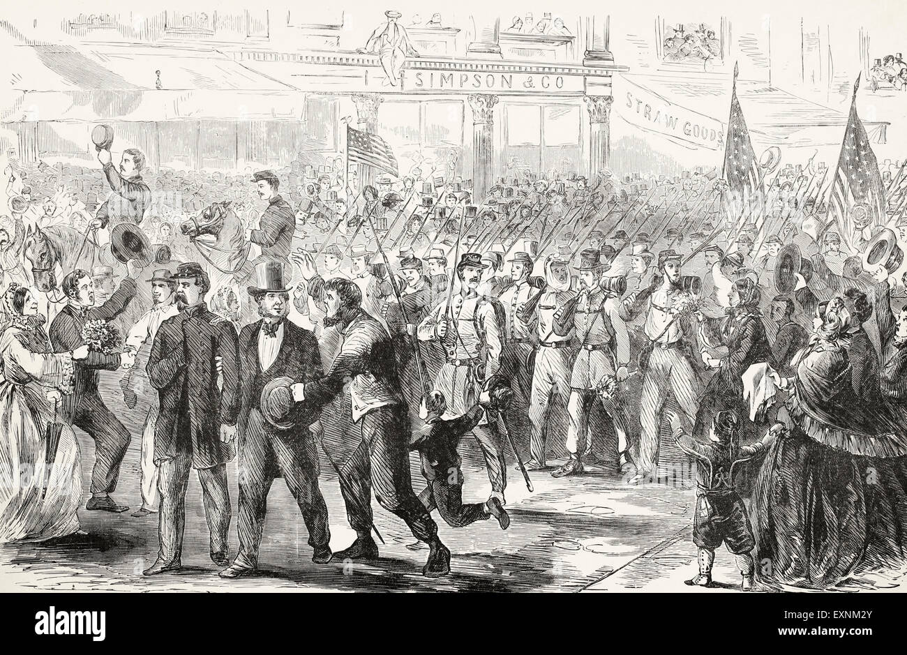 Reception of the people of New York of the Sixty Ninth Regiment, N Y S M, on their return from the seat of war Stock Photo