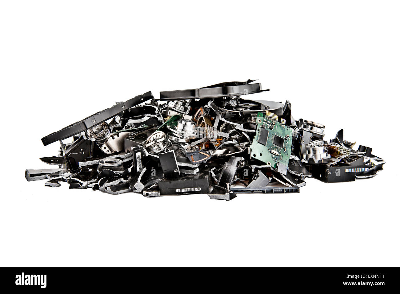 Image of a pile of destroyed hard drives Stock Photo - Alamy