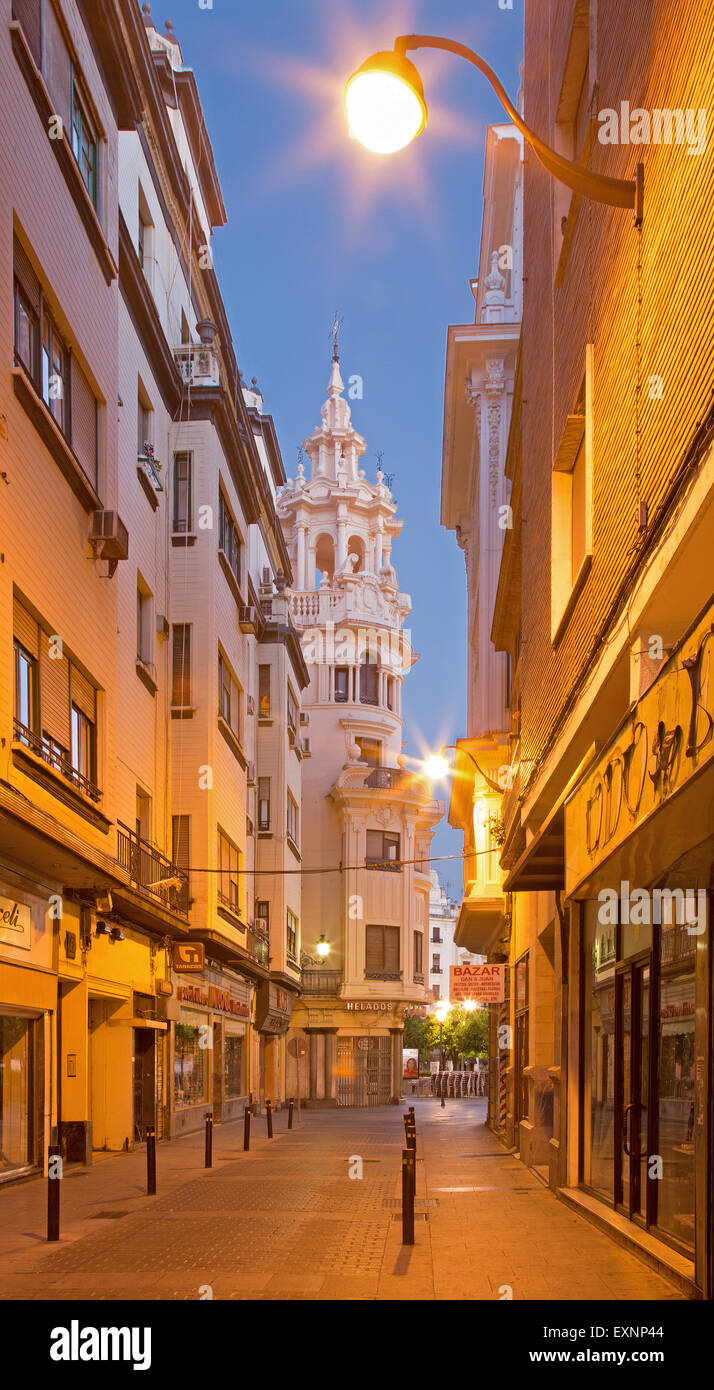 CORDOBA, SPAIN - MAY 28, 2015: Duque de Hornachuelos street at dusk. Stock Photo