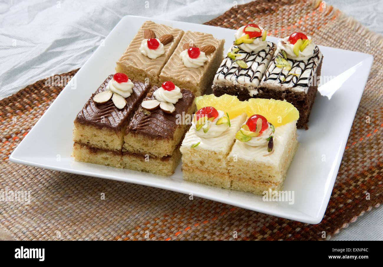 Cake Pieces / Pastries Stock Photo Alamy