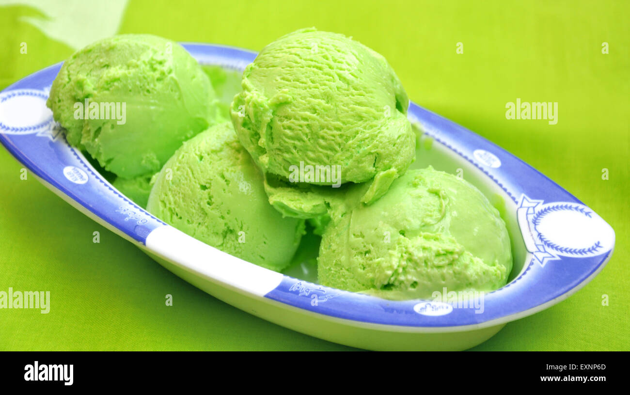 Pistachio Ice Cream Stock Photo
