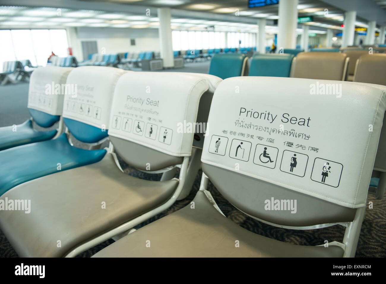 priority seat in the airport Stock Photo
