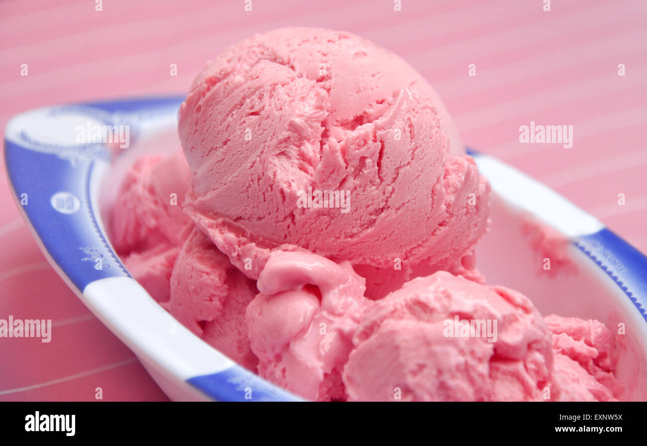 Strawberry Ice Cream Stock Photo