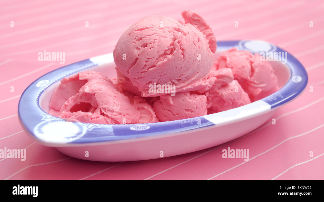 Strawberry Ice Cream Stock Photo