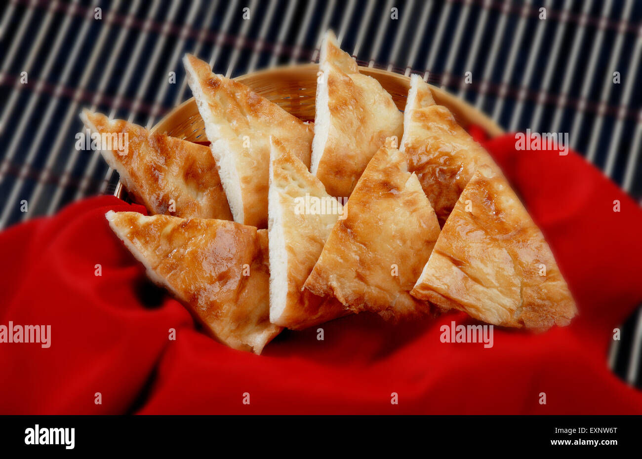 Taftan Fluffy Flat Bread Slices Stock Photo