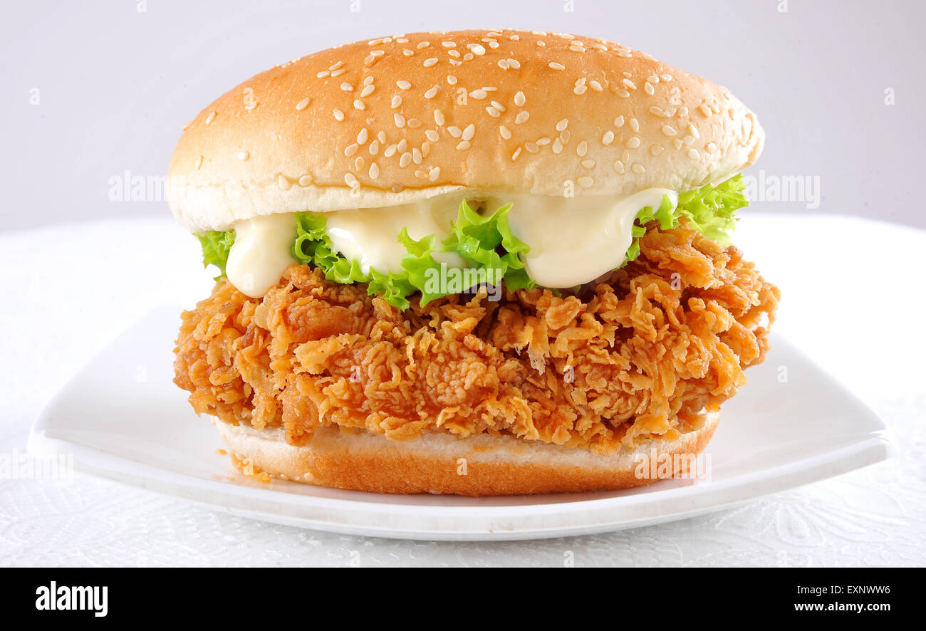 Crispy Chicken Zinger Burger Stock Photo: 85303826 - Alamy
