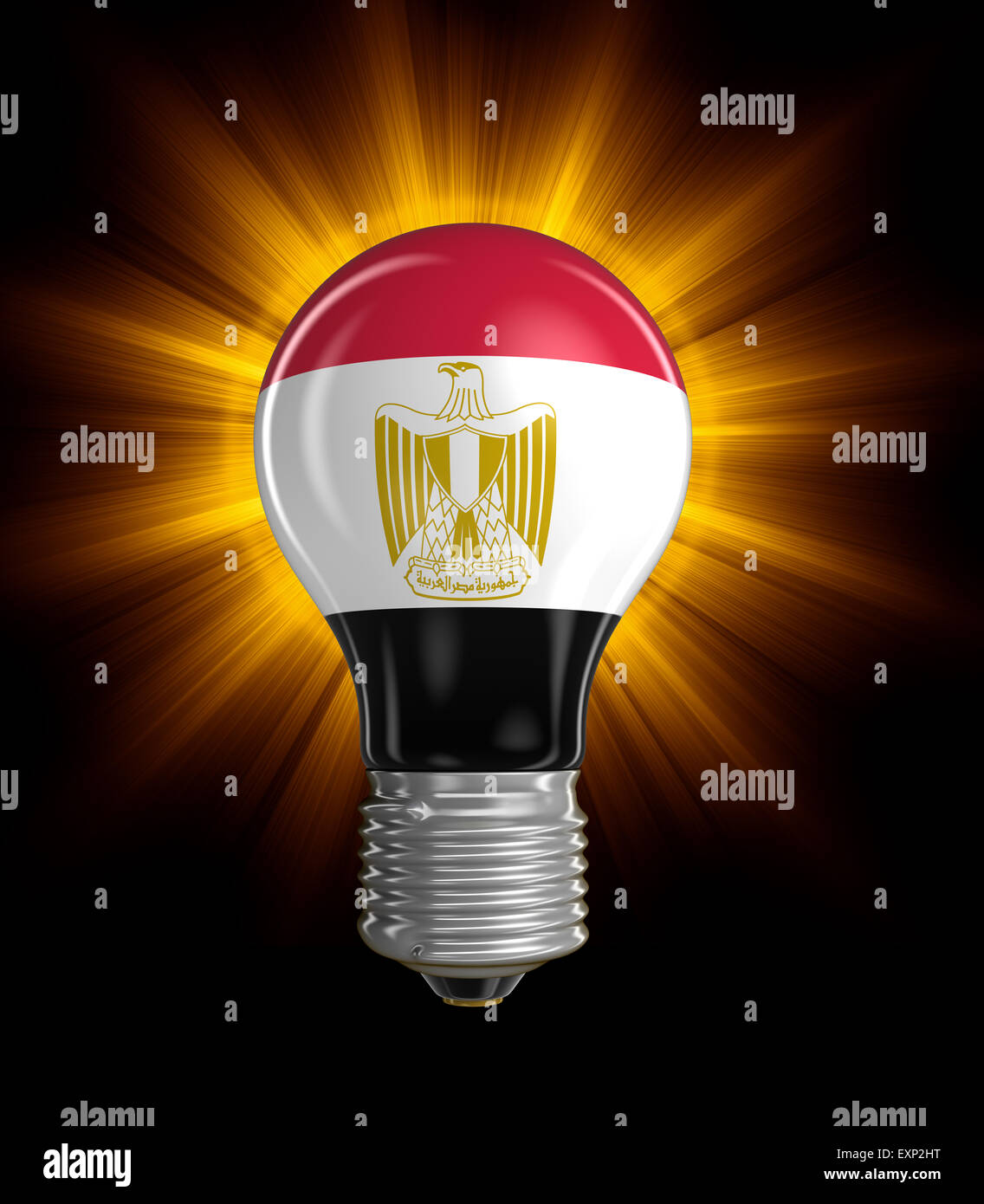Light bulb with Egyptian flag. Image with clipping path Stock Photo Alamy