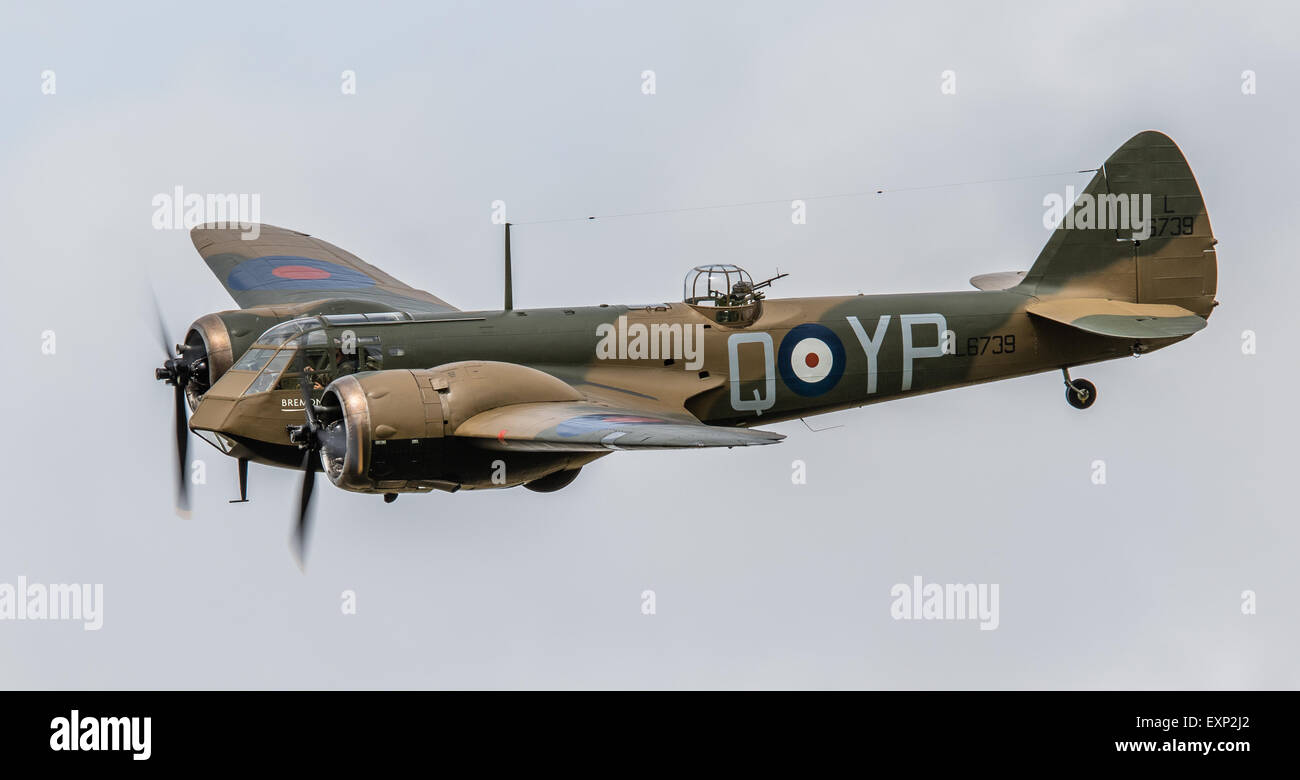 The newly restored RAF Blenheim Fighter Bomber, the only one flying in the world. Stock Photo
