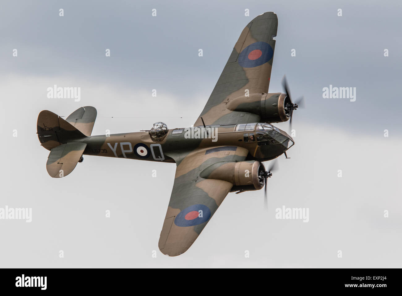 The newly restored RAF Blenheim Fighter Bomber, the only one flying in the world. Stock Photo