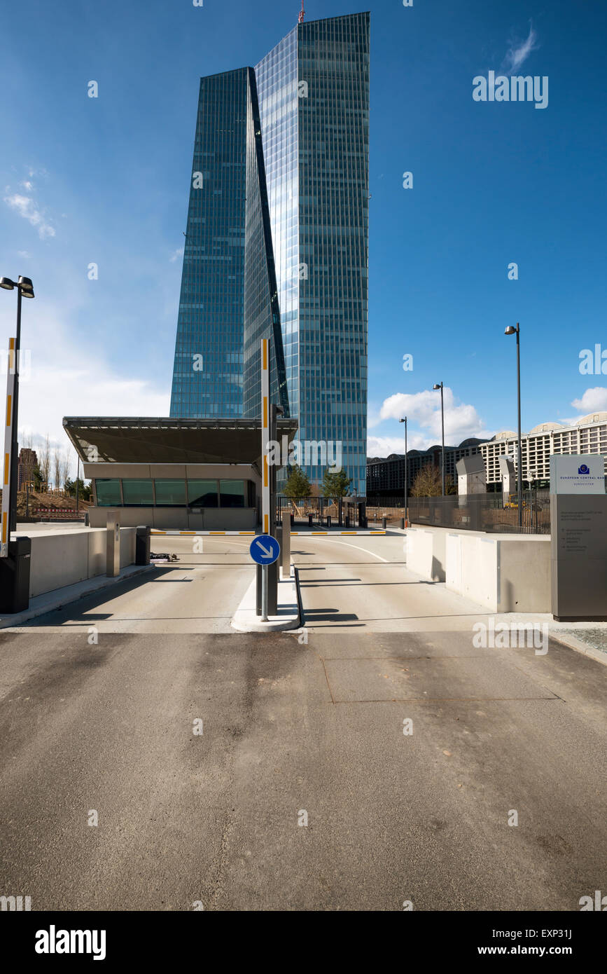 New European Central Bank, side entrance, Frankfurt am Main, Hesse, Germany Stock Photo