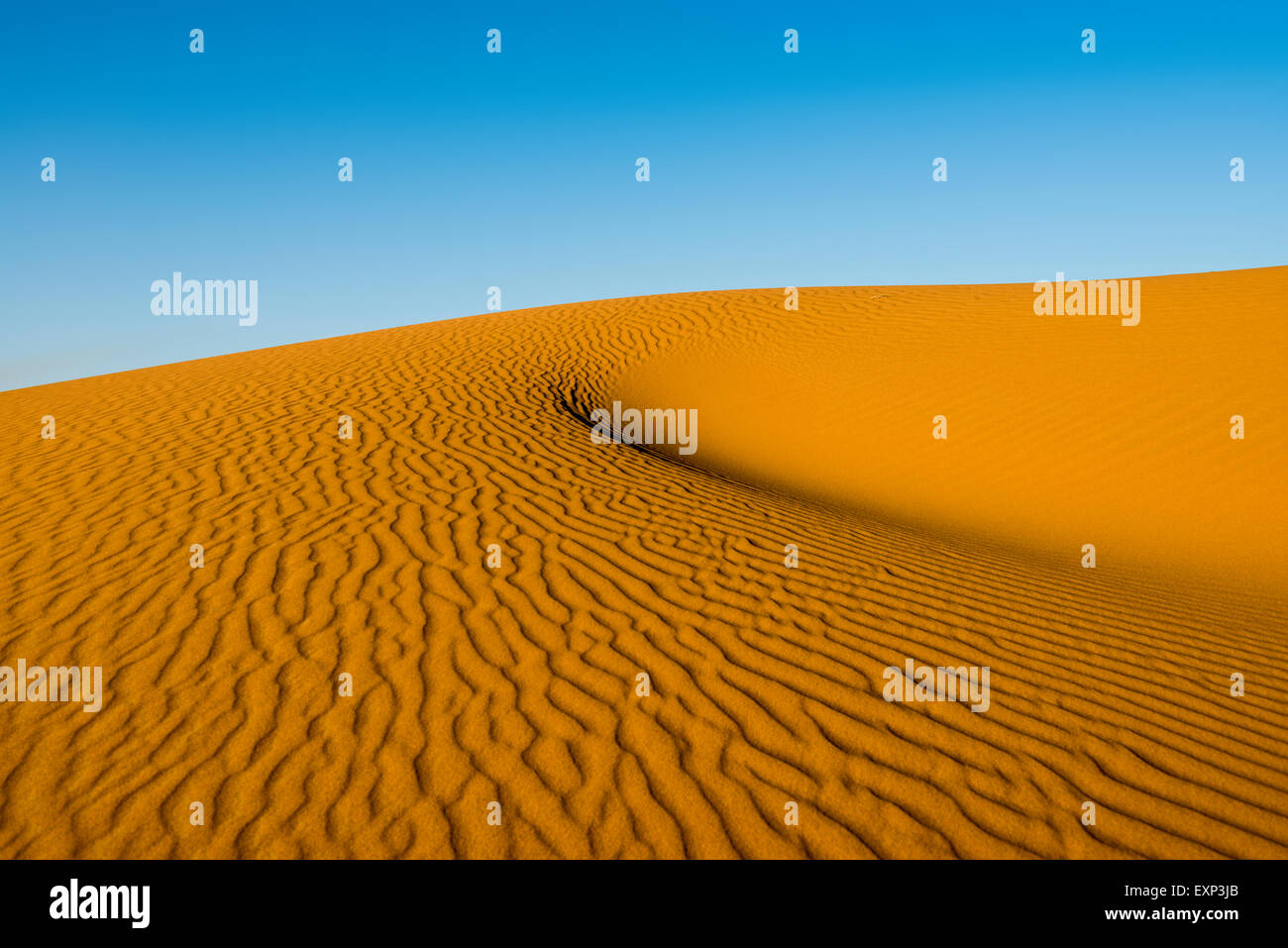 Sand dunes in morning light, Merzouga, Meknès-Tafilalet Region, Morocco Stock Photo