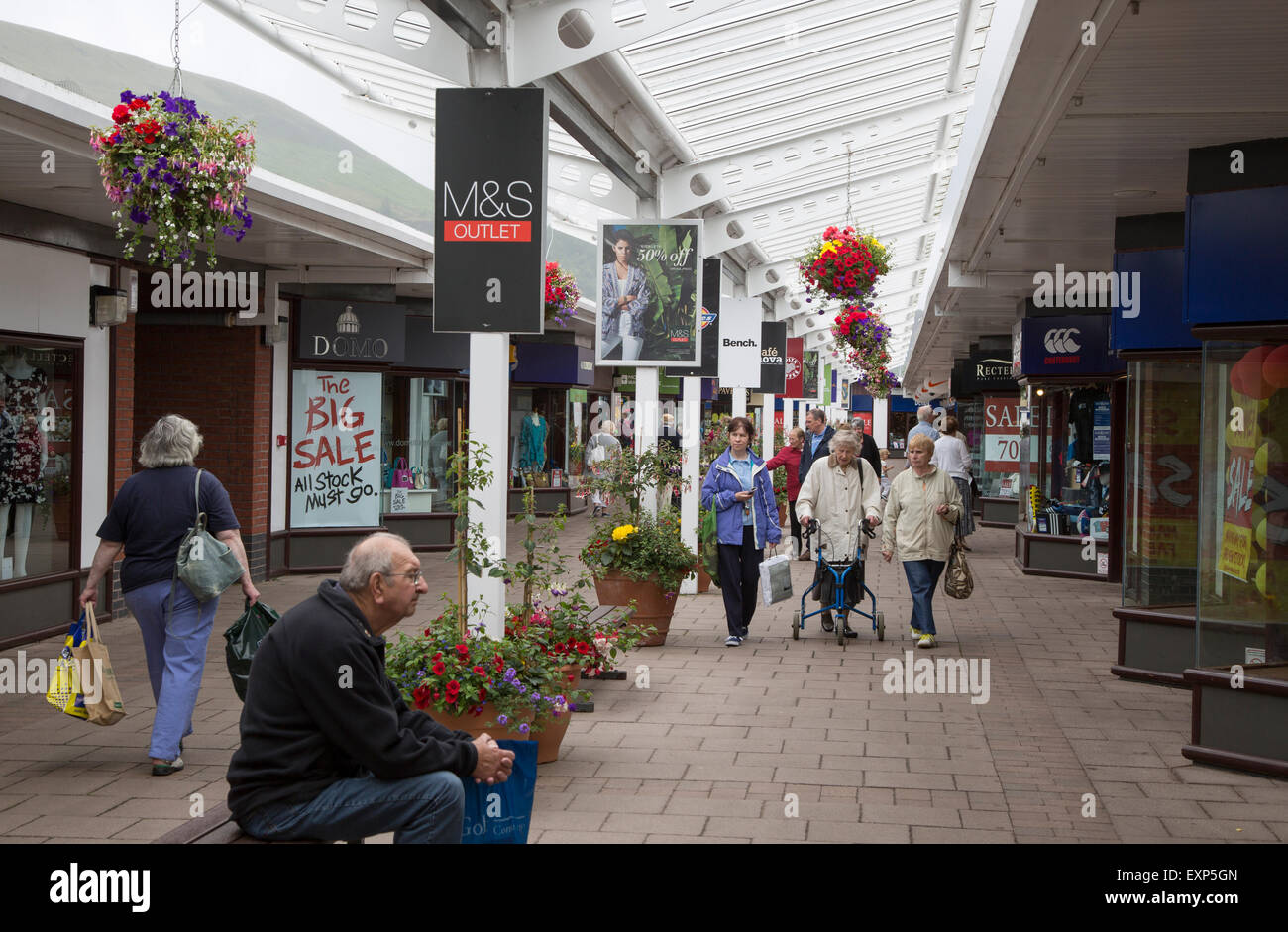 Festival Park shopping centre, Ebbw Vale, Blaenau Gwent, South Wales, UK Stock Photo