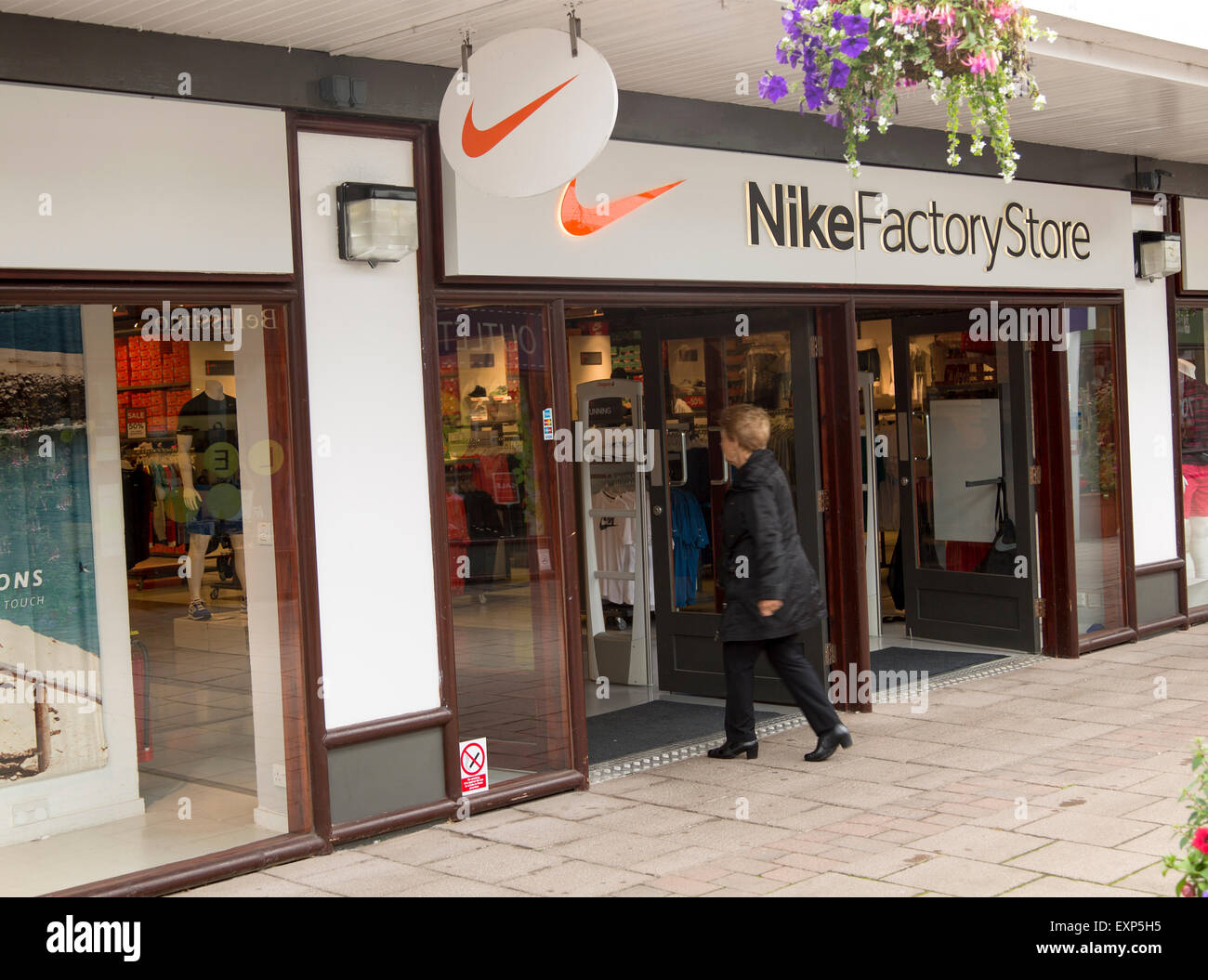 Nike Factory Store, Festival Park shopping centre, Ebbw Vale, Blaenau Gwent, South Wales, UK Stock Photo