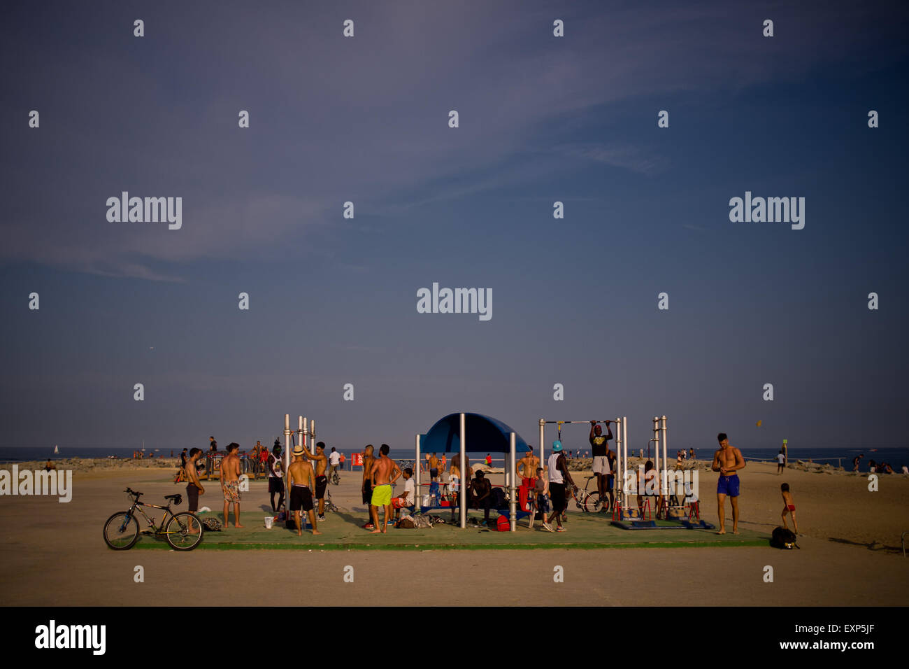 Barceloneta Beach Gym Stock Photos Barceloneta Beach Gym