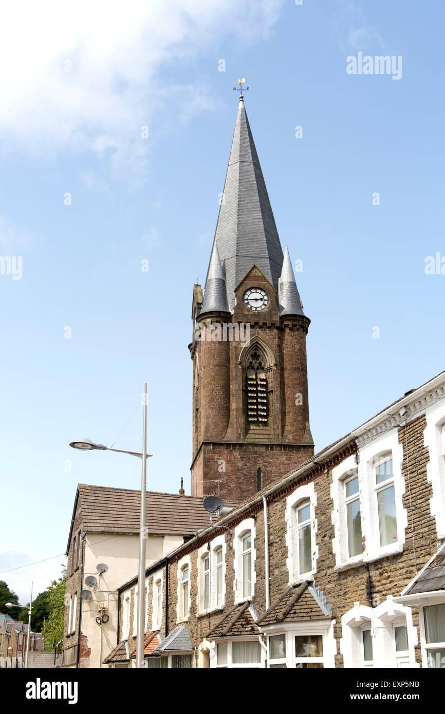 Christ Church and terraced housing, Ebbw Vale, Blaenau Gwent, South