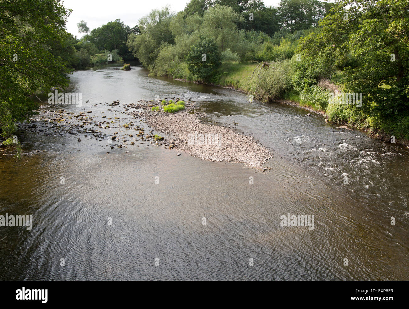 River Usk at Talybont-on-Usk, Powys, Wales, UK Stock Photo