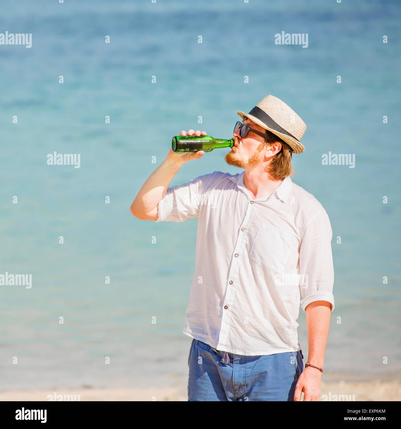 Man beer bottle hat hires stock photography and images Alamy
