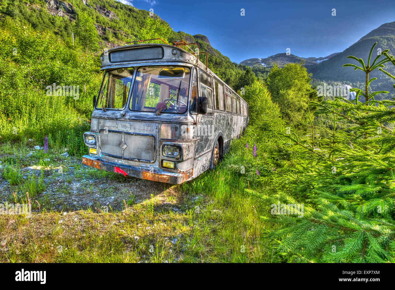 Abandoned Bus Stock Photo