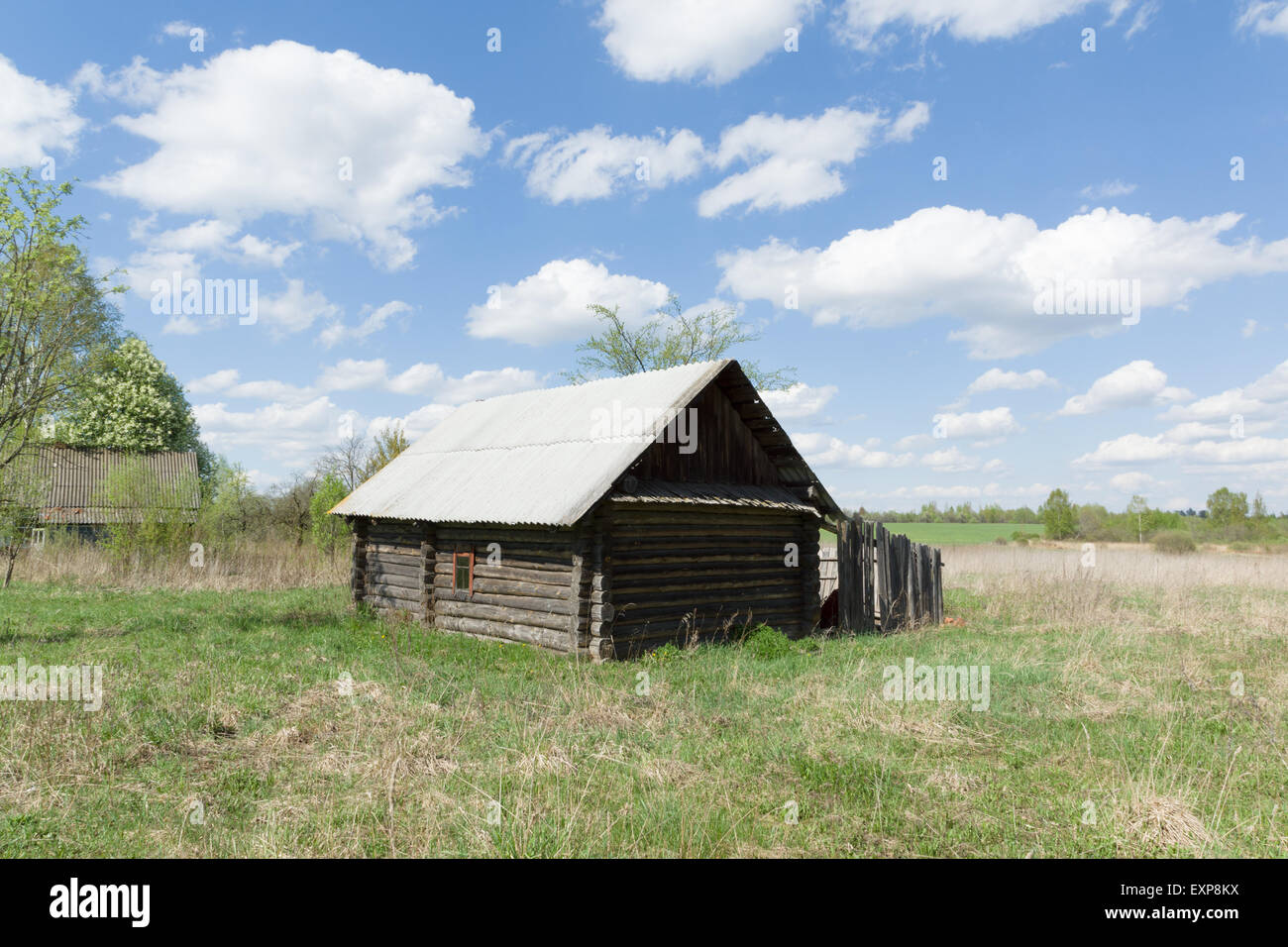 the collapsing rural house in the lonely village Stock Photo - Alamy