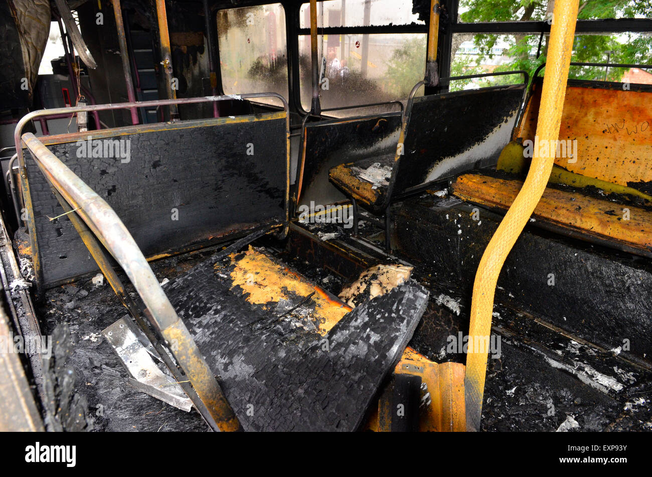 Bristol, UK. 16th July, 2015. A Bus Fire in Bristol Causes Major delays
