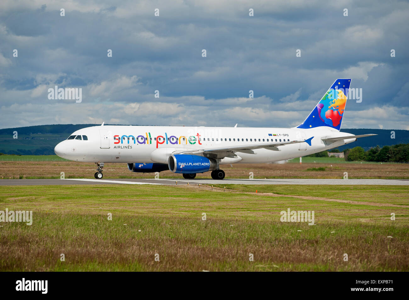 Lithuanian Small Planet Airlines Airbus 320-232 (LY-SPD) at Inverness airport Scotland.SCO 9952. Stock Photo