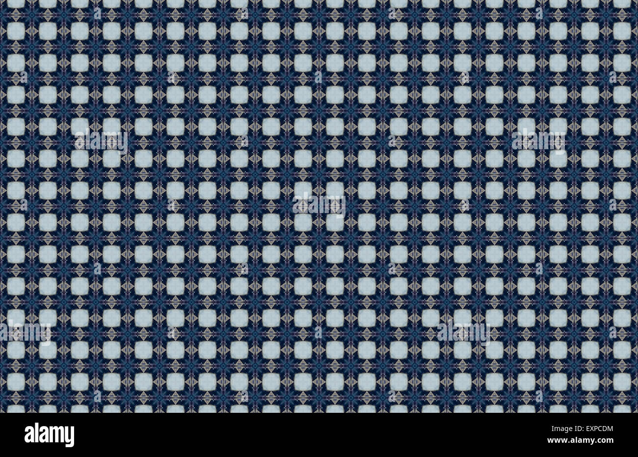 Blue Ethnic pattern. Abstract kaleidoscope fabric design Stock Photo ...