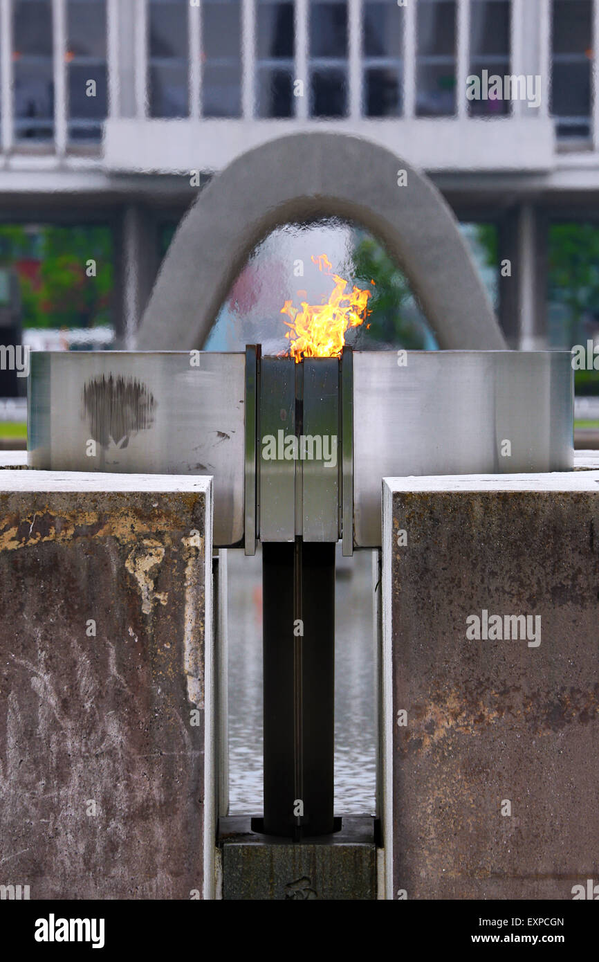 The Peace Flame in the Hiroshima Peace Memorial Park, Hiroshima, Japan