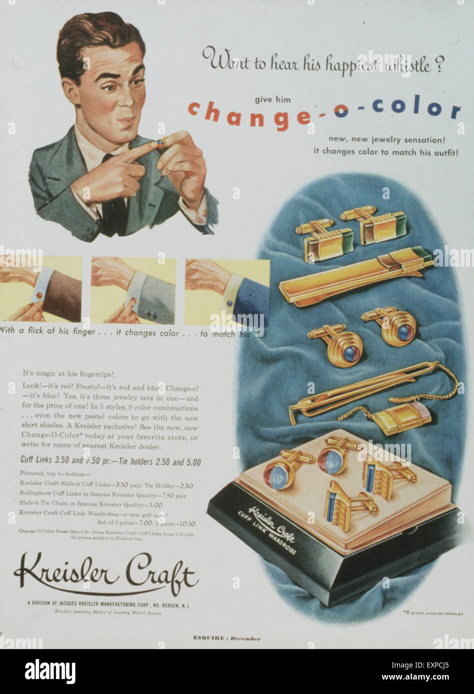 1950s USA Kreisler Craft Magazine Advert Stock Photo