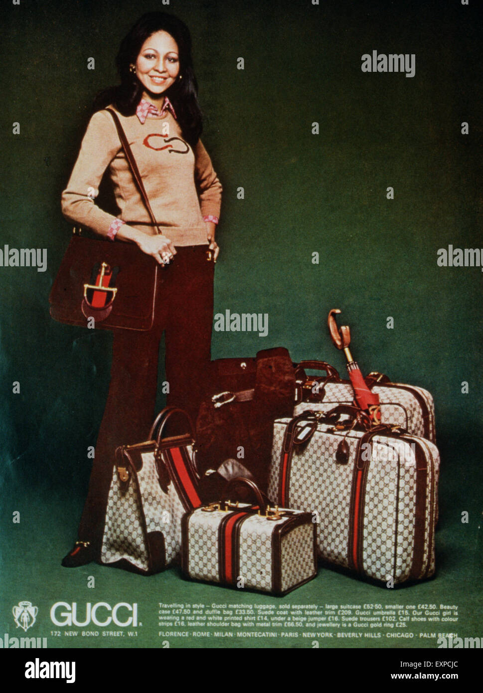 1970s UK Gucci Magazine Advert Stock Photo - Alamy