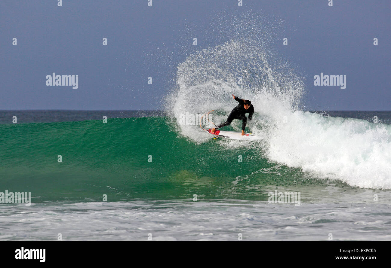 South African professional surfer Jordy Smith surfing at Jeffreys Bay