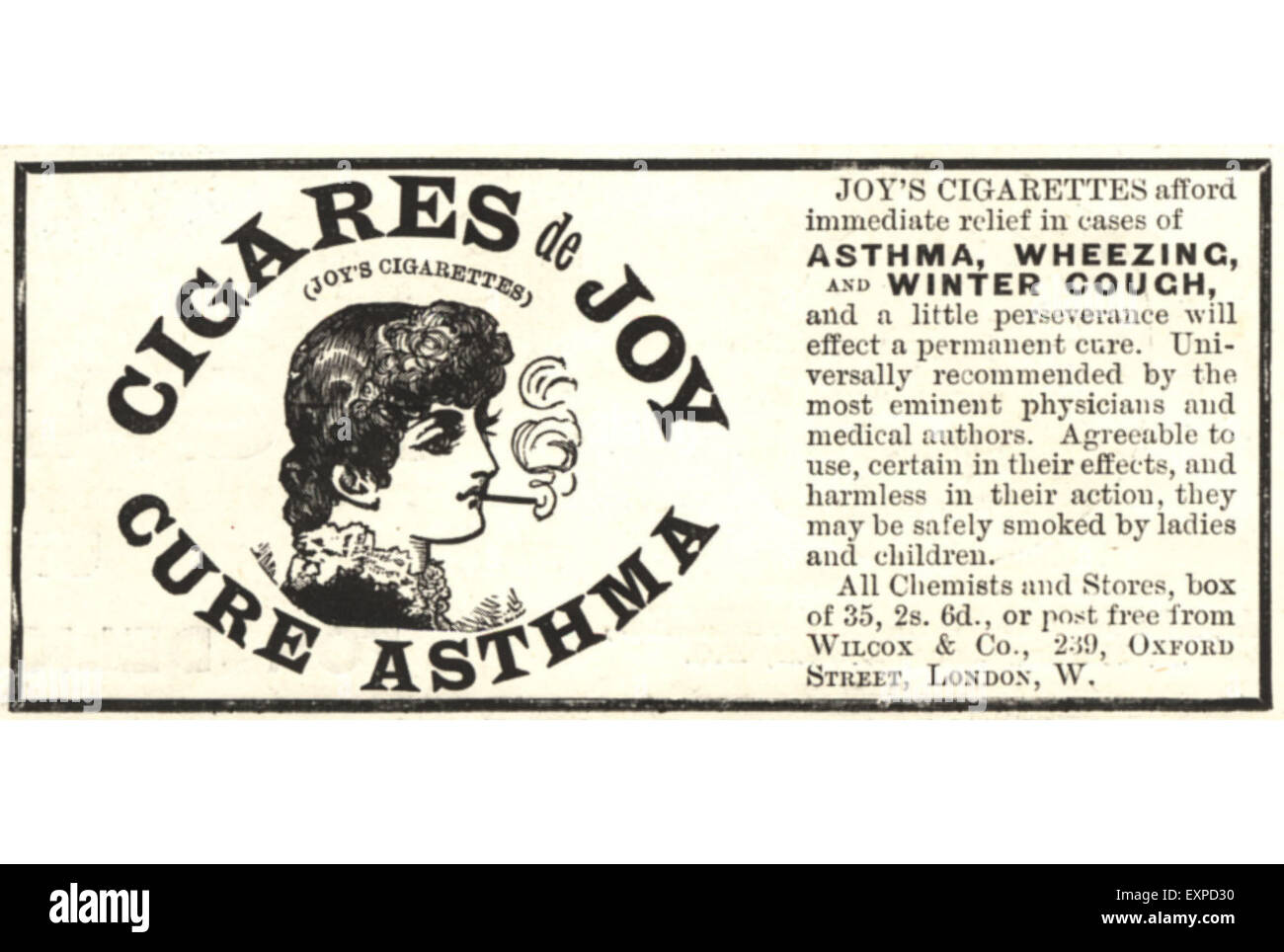 1890s UK Cigars of Joy Magazine Advert Stock Photo
