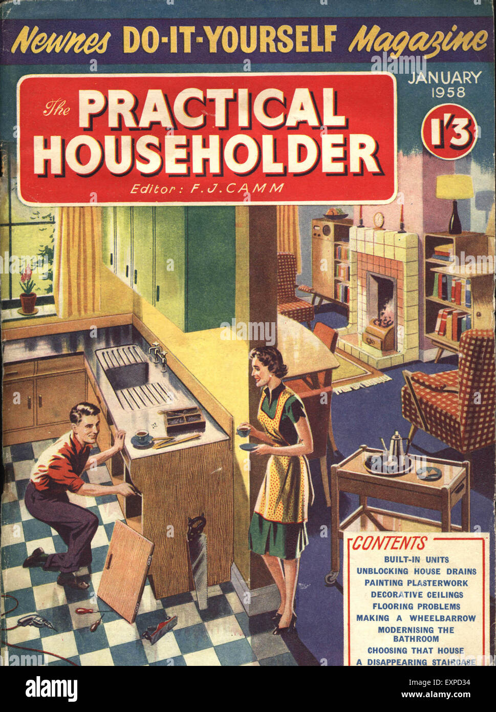 1950s UK Practical Householder Magazine Cover Stock Photo Alamy