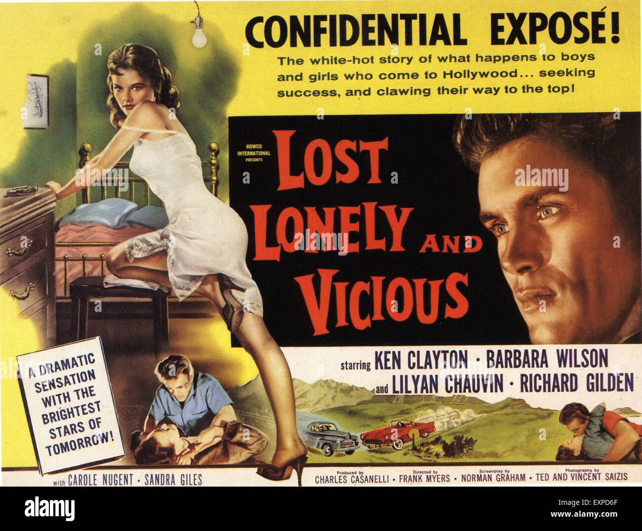 1950s USA Lost Lonely and Vicious Film Poster Stock Photo