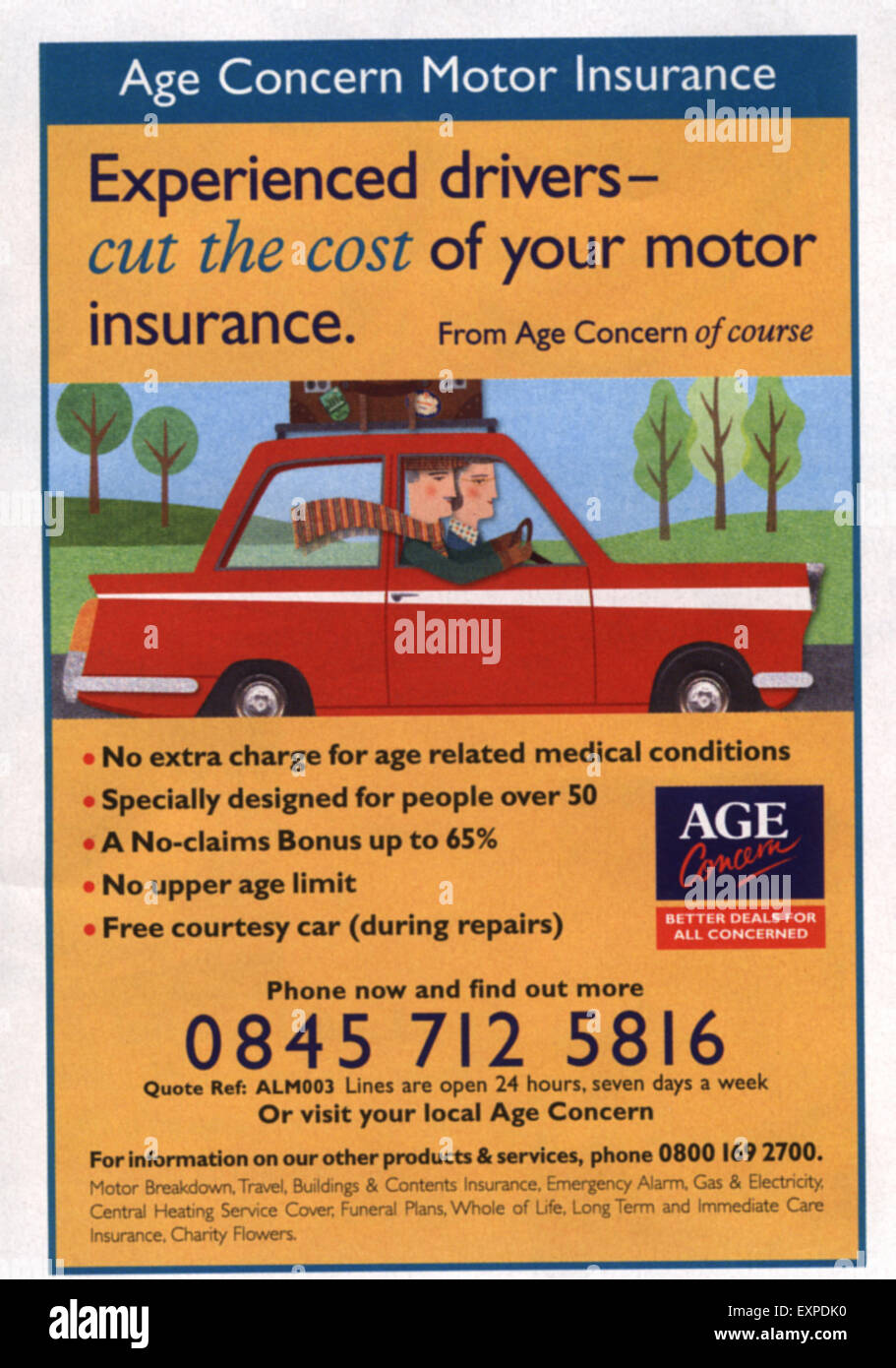 2000s UK Age Concern Magazine Advert Stock Photo Alamy