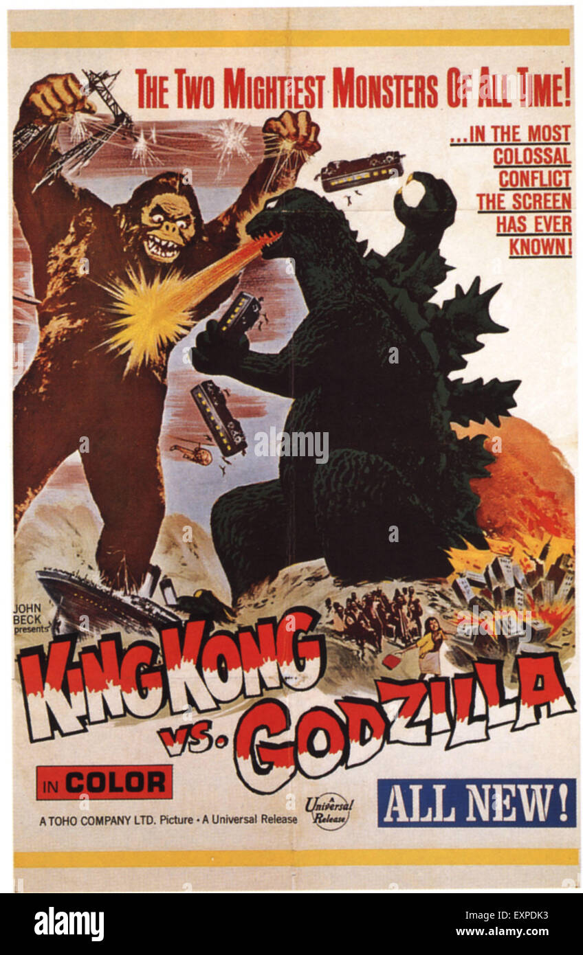 1960s USA King Kong vs Godzilla Film Poster Stock Photo