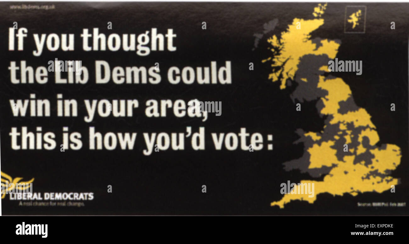 1990s UK The Liberal Democrats Poster Stock Photo