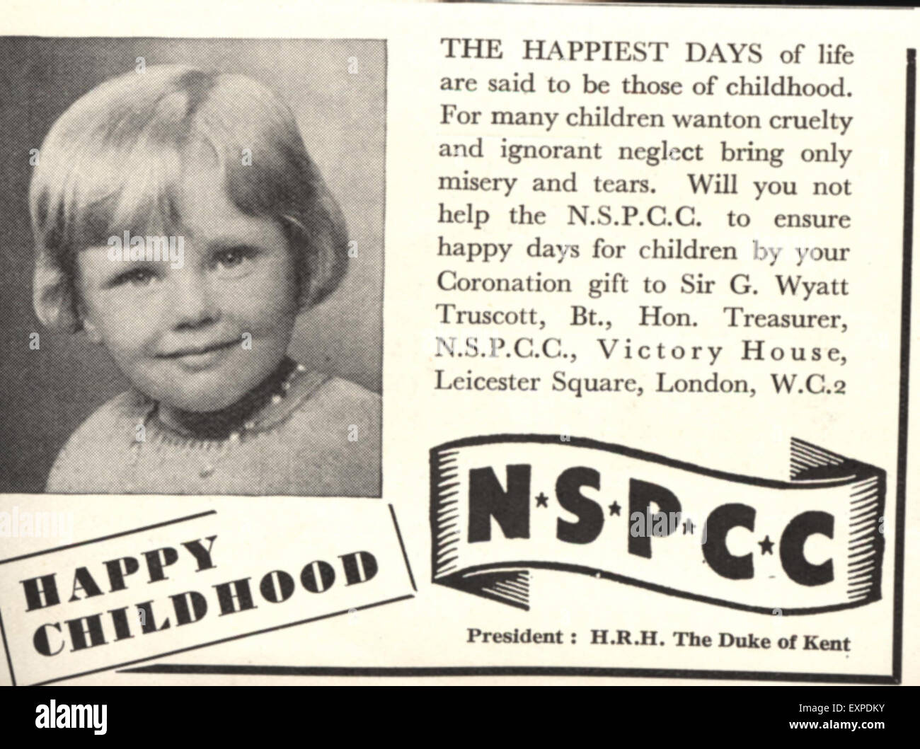 1940s UK NSPCC Magazine Advert Stock Photo - Alamy