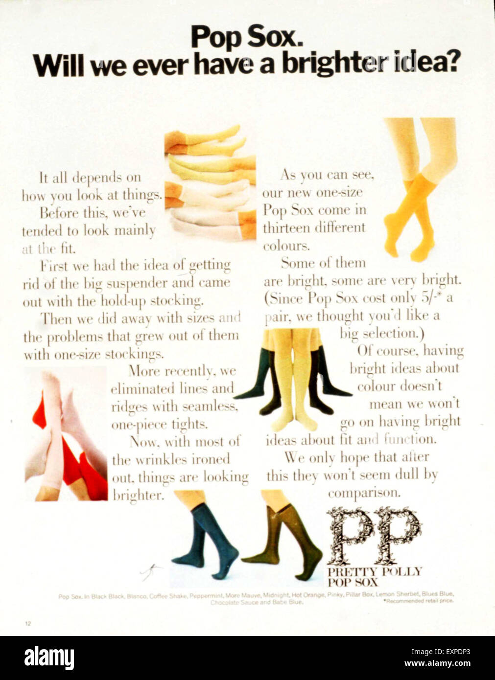 1960s UK Pretty Polly Magazine Advert Stock Photo