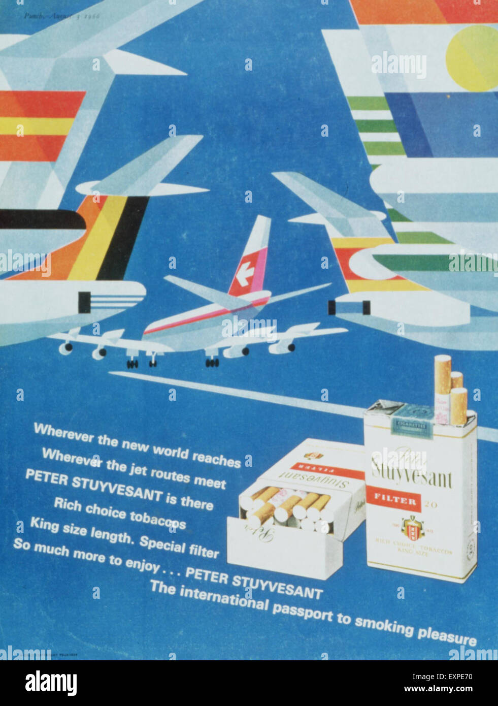 1960s UK Peter Stuyvesant Magazine Advert Stock Photo