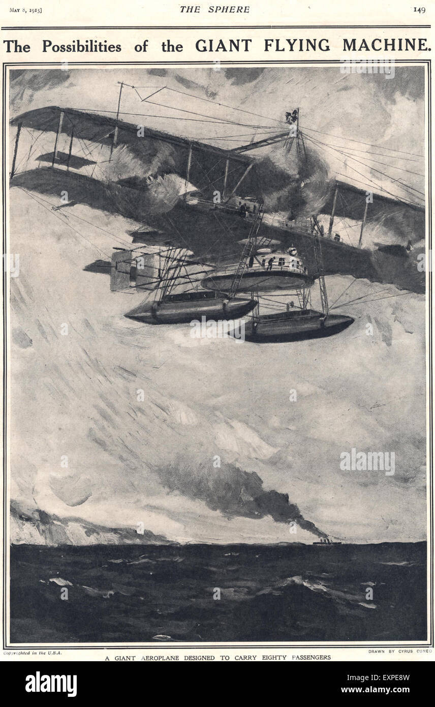 1910s UK Aeroplanes Magazine Plate Stock Photo