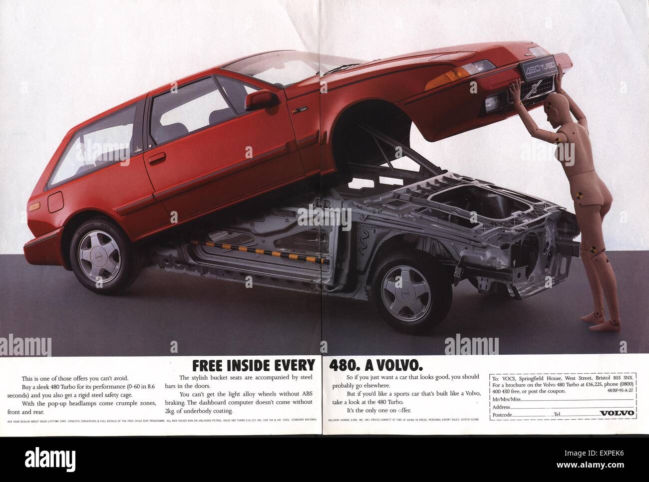 1990s UK Volvo Magazine Advert Stock Photo