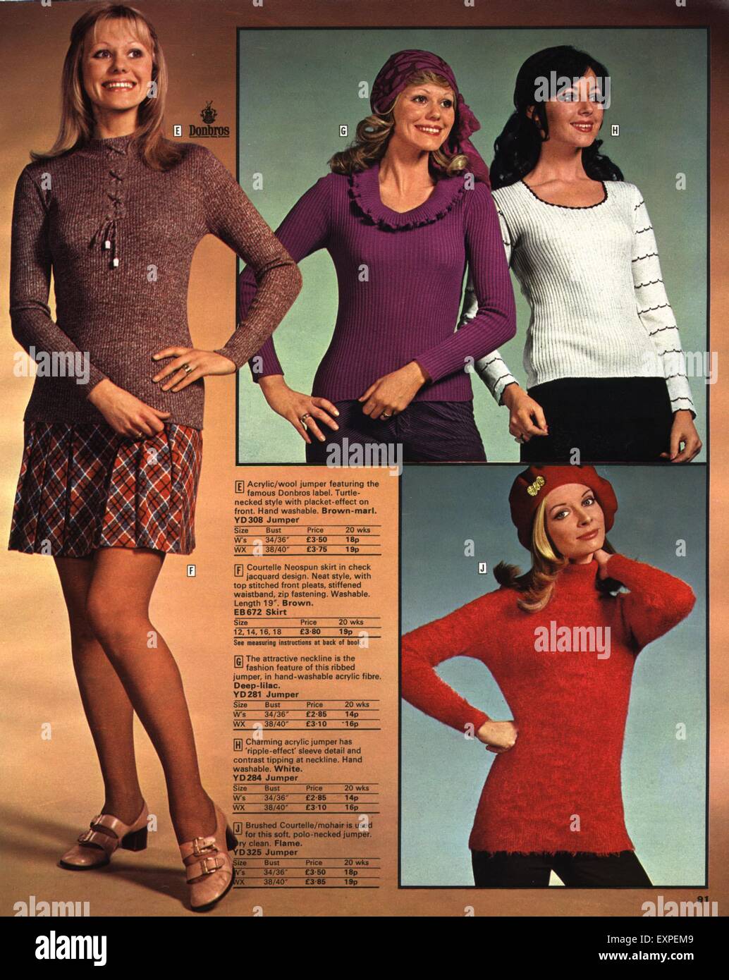 1970s UK Womens Fashion Catalogue/ Brochure Plate Stock Photo Alamy