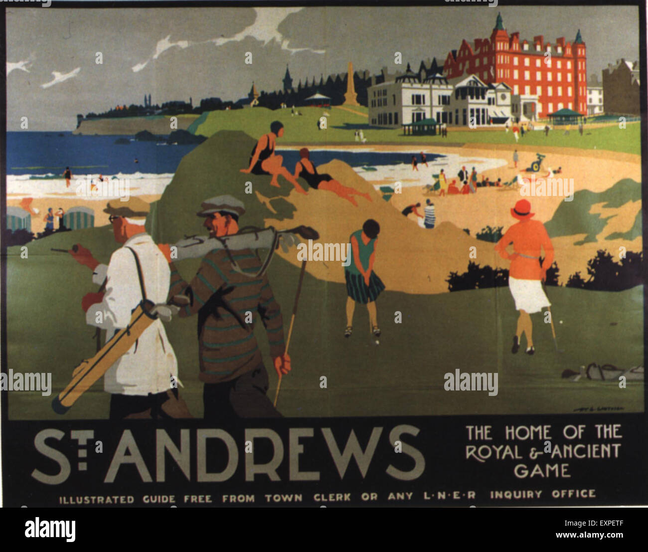 1930s UK LNER  Golf St Andrews Poster Stock Photo